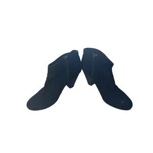 ALDO Black Suede Ankle Booties 3" Heeled Boots Classic‎ Chic Size 7